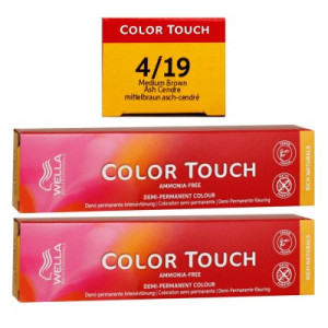 Wella Color Touch Rich Naturals 2 x 60 ml 4/19 mittelbraun asch cendre