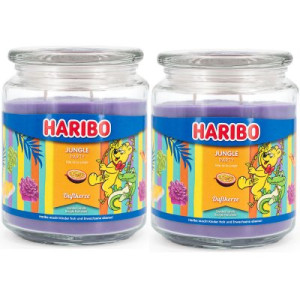 Haribo Jungle Party 2 x 510 g Gummibären Duftkerze im Glas
