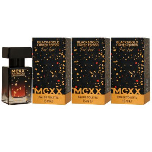 Mexx Black & Gold for Her 3 x 15 ml Eau de Toilette EDT Damenduft Limited Edition