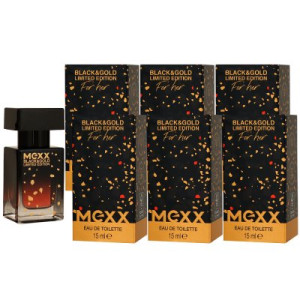 Mexx Black & Gold for Her 6 x 15 ml Eau de Toilette EDT Damenduft Limited Edition