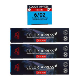 Wella Color Xpress 3 x 60 ml 6/02 dunkelblond natur matt Haarfarbe