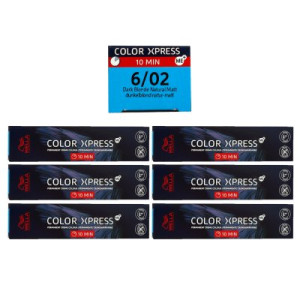 Wella Color Xpress 6 x 60 ml 6/02 dunkelblond natur matt Haarfarbe