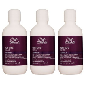 Wella Ultimate Color Sulfatfreies Shampoo 3 x 100 ml für coloriertes Haar Step 1