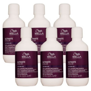 Wella Ultimate Color Sulfatfreies Shampoo 6 x 100 ml für coloriertes Haar Step 1