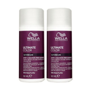 Wella Ultimate Color Sulfatfreies Shampoo 2 x 50 ml für coloriertes Haar Step 1