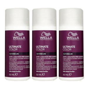 Wella Ultimate Color Sulfatfreies Shampoo 3 x 50 ml für coloriertes Haar Step 1