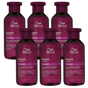 Wella Ultimate Color Sulfatfreies Shampoo 6 x 250 ml für coloriertes Haar Step 1