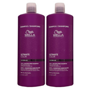 Wella Ultimate Color Sulfatfreies Shampoo 2 x 1000 ml für coloriertes Haar Step 1