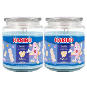 Haribo Fluffy Clouds 2 x 510 g Gummibären Duftkerze im Glas