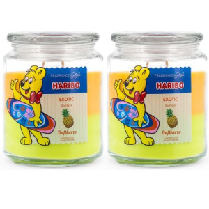 Haribo Exotic 2 x 510 g Gummibären Duftkerze im Glas