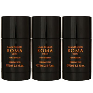 Laura Biagiotti Roma Uomo Nero Estremo 3 x 75 ml Deostick Deodorant Stick