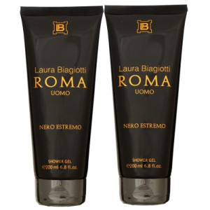 Laura Biagiotti Roma Uomo Nero Estremo 2 x 200 ml Duschgel Showergel