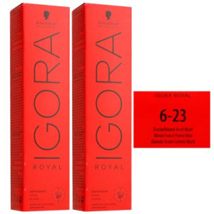 Schwarzkopf Igora Royal 2 x 60 ml 6-23 Dunkelblond Asch Matt Haarfarbe