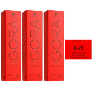 Schwarzkopf Igora Royal 3 x 60 ml 6-23 Dunkelblond Asch Matt Haarfarbe