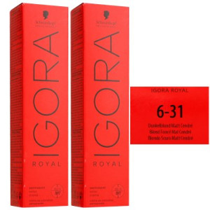 Schwarzkopf Igora Royal 2 x 60 ml 6-31 Dunkelblond Matt Cendre Haarfarbe
