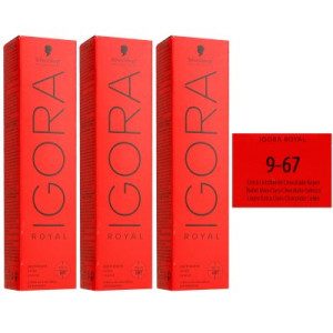 Schwarzkopf Igora Royal 3 x 60 ml 9-67 Extra Hellblond Schoko Kupfer Beige