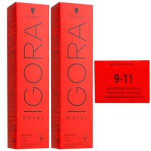 Schwarzkopf Igora Royal 2 x 60 ml 9-11 Extra Hellblond Cendre Extra Haarfarbe