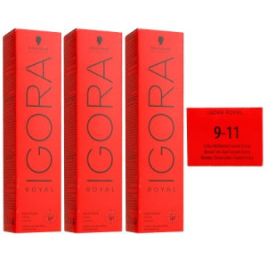 Schwarzkopf Igora Royal 3 x 60 ml 9-11 Extra Hellblond Cendre Extra Haarfarbe