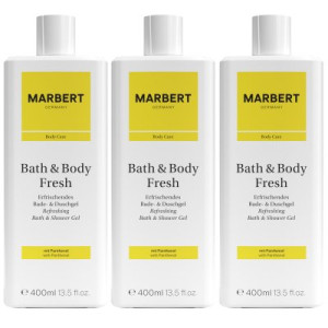 Marbert Bath & Body Fresh 3 x 400 ml Refreshing Duschgel Showergel
