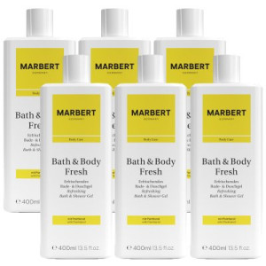 Marbert Bath & Body Fresh 6 x 400 ml Refreshing Duschgel Showergel