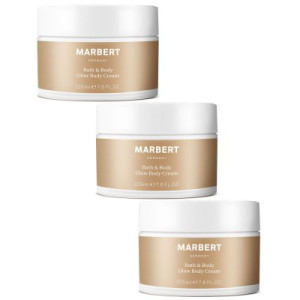 Marbert Bath & Body Glow 3 x 225 ml Body Cream Bodycream Körpercreme