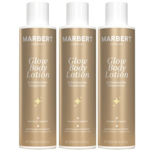 Marbert Bath & Body Glow 3 x 250 ml schimmernde Body Lotion Körperlotion