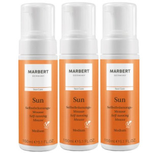 Marbert Sun Care 3 x 150 ml Selbstbräunungs-Mousse Selbstbräuner Medium