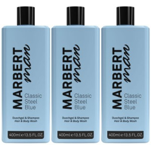 Marbert Man Classic Steel Blue 3 x 400 ml Hair & Bodywash Duschgel & Shampoo