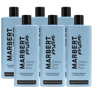 Marbert Man Classic Steel Blue 6 x 400 ml Hair & Bodywash Duschgel & Shampoo