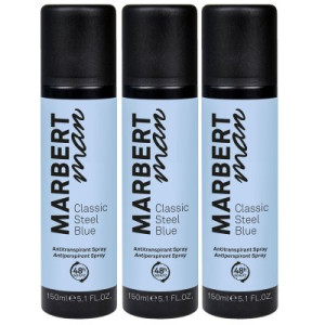 Marbert Man Classic Steel Blue 3 x 150 ml Antitranspirant Spray Deospray