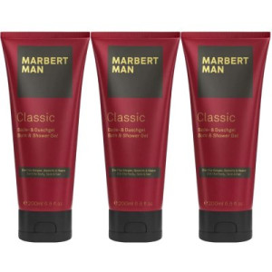 Marbert Man Classic 3 x 200 ml Bath & Showergel Bade- und Duschgel