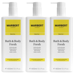Marbert Bath & Body Fresh 3 x 400 ml Refreshing Fresh Bodylotion alle Hauttypen