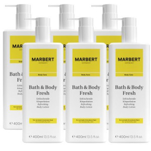 Marbert Bath & Body Fresh 6 x 400 ml Refreshing Fresh Bodylotion alle Hauttypen