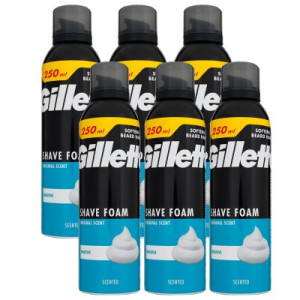 Gillette Shave Foam Rasierschaum 6 x 250 ml für empfindliche Haut Sensitive