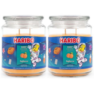 Haribo Sweet Universe 2 x 510 g Gummibären Duftkerze im Glas