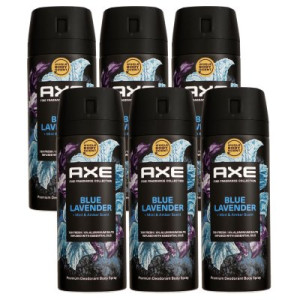 Axe Fine Fragrance Collection Blue Lavender 6 x 150 ml Deospray Deodorant