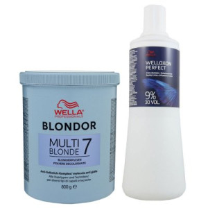Wella Blondor Multi Blonde Powder 800 g Pulver & Welloxon Perfect 9% 1000 ml