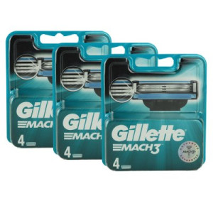 12 Gillette Mach3 Rasierklingen 3 x 4er Klingen Ersatzklingen Herrenklingen