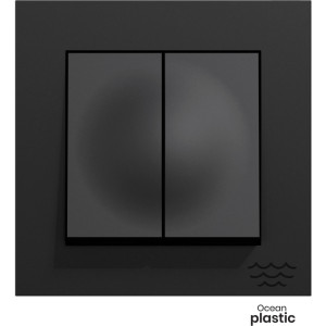 Elko Plus Bryter innfelt 6+6 havplast sort - 1410668