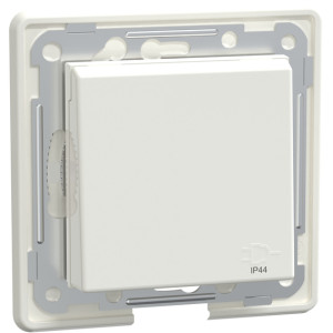 Enkel stikkontakt m/lokk hklm IP44 I RS/Plus Polarhvit Elko - 1502026