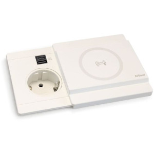 EVOline Circle80 Slide Qi 1x stikk USB-A/C Hvit - 1567070