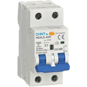 Chint JordfeilautÂ elektroniskÂ Type F 2polÂ 20AÂ C-karÂ 100mAÂ 10kA - 1608295