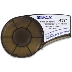 Brady M210 Krymp 11,15mm Sort pÃ¥ Gul - 1850705