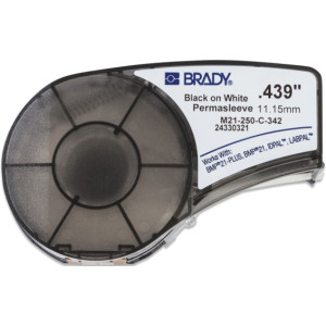 Brady M210 Krymp 11,15mm Sort pÃ¥ Hvit - 1850706