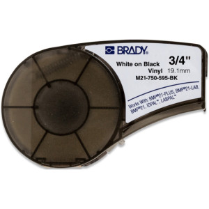 Brady M210 Vinyl tape 19,05mm Hvit pÃ¥ Sort - 1850750