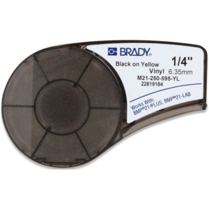 Brady M210 Vinyl tape 6,35mm Sort pÃ¥ Gul - 1850755