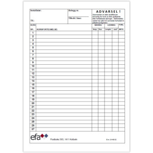 EFA Kursfortegnelse Selvklebende - 2446002