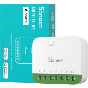 Sonoff MINI-2GS bryter 2-gang Matter over Wi-Fi - 8261083