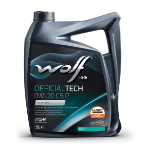 WOLF - Huile moteur 0W20 - OFFICIALTECH 0W20 C5 P - Bidon de 5 litres - 1052065