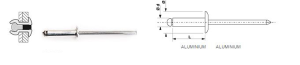 DEGOMETAL - 100 Rivets aveugles standards Alu/Alu Tête Ronde Standard 3.2X12 - 102 132 121